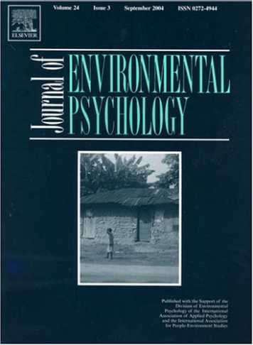 Enlarged view: Cover Page Journal of Environmental Psychology